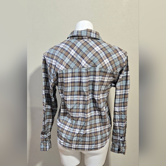 NWT Alpine Design Midweight Flannel Brown Fall River Plaid Top Women's Size Sm - Picture 3 of 6